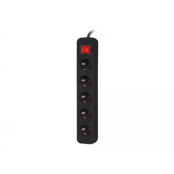 Prailginimo laidas Lanberg PS1-05E-0300-BK 3 m 5 kištukinių lizdų Baltas
