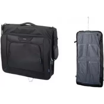 Drabužių dėklas LIGHTPAK 46131 – poliesteris, juodas, nuimamas peties diržas