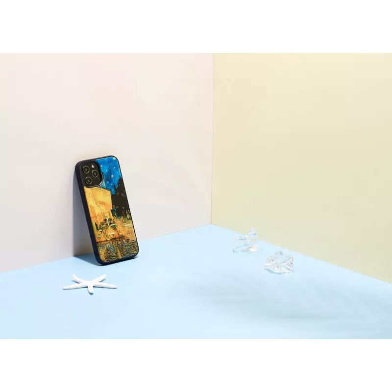 Apsauginis telefono dėklas iKins, skirtas Apple iPhone 12 Pro Max, juodos spalvos Cafe Terrace