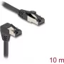 Tinklo kabelis DeLOCK RJ45 Cat.8.1 90° žemyn kampu / tiesus 10 m juodas