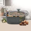 Puodas su dangčiu Maestro MR-2828, 28 cm, 8,0 l, nelipni danga, dujinėms viryklėms, kvadratinis, juodas