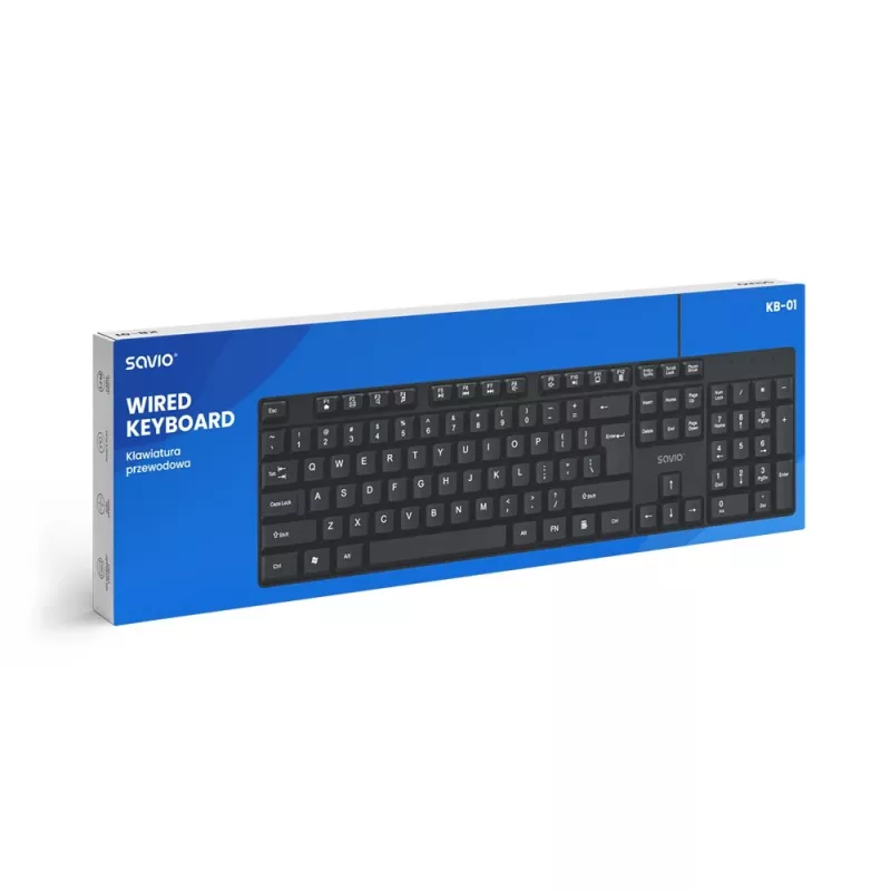 Savio KB-01 klaviatūra Namai/Biuras USB QWERTY JAV anglų Juoda