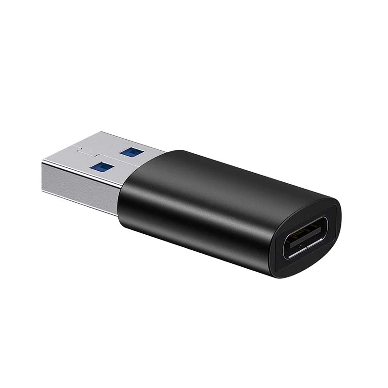 Adapteris Baseus Ingenuity USB Type-A (moteriška) į USB Type-C (vyriška) 10 Gbit/s, juodas, 14×22×8 mm