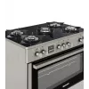 Laisvai pastatoma dujinė-elektrinė viryklė Ravanson KWGE-K90, 5 kaitvietės, 90 cm, inox