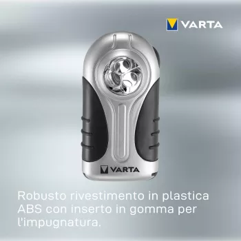 Rankinis žibintuvėlis Varta 16647 juodai sidabrinis