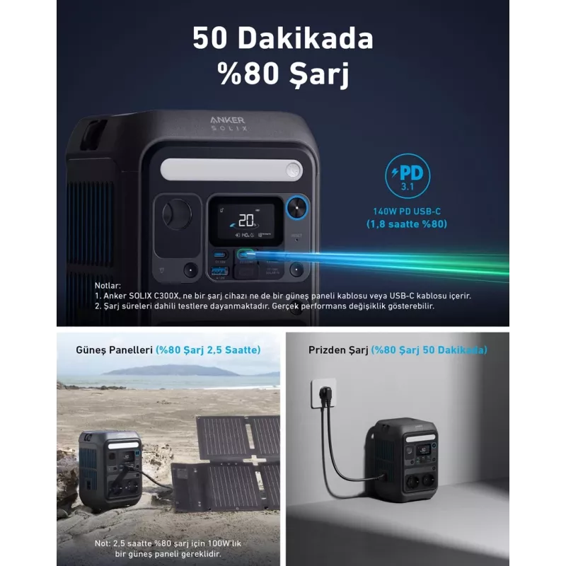 Nešiojama elektrinė Anker SOLIX C300X 90000 mAh LiFePO4