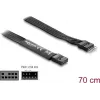 Delock HD Audio Ribbon Extension Cable, 9-pin Header Male to Female, 70 cm, juodas