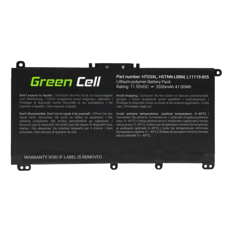 Green Cell GC-HP163 nešiojamojo kompiuterio baterija HT03XL 11,4 V 3400 mAh HP