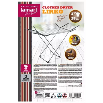 Džiovintuvas LAMART LT8101 – 25 m džiovinimo virvė, lengvas ir patvarus