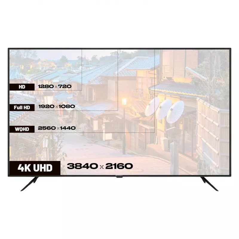 164,0 cm / 65 colių (3840x2160) JAPANNEXT JN-IPS650UHD60F 16:9 IPS 60Hz HDMI USB WLAN Garsiakalbiai Juoda