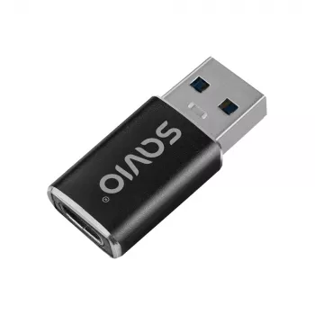 Savio AK-81 USB-C (mot.) – USB-A (pat.) adapteris, juodas