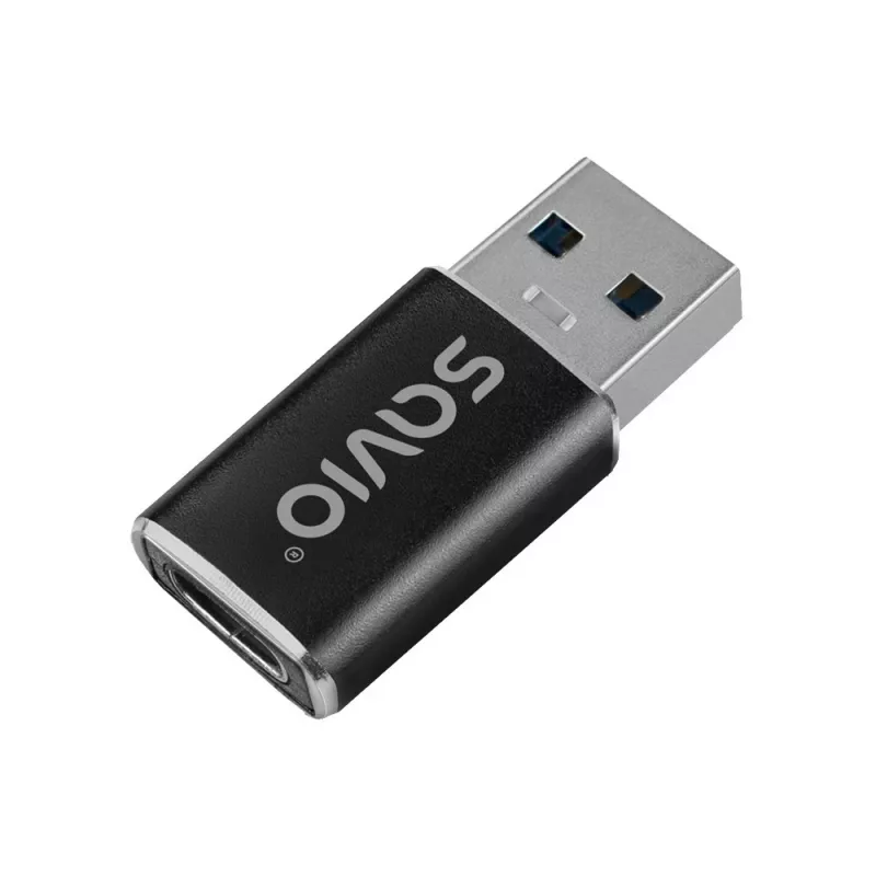Savio AK-81 USB-C (mot.) – USB-A (pat.) adapteris, juodas