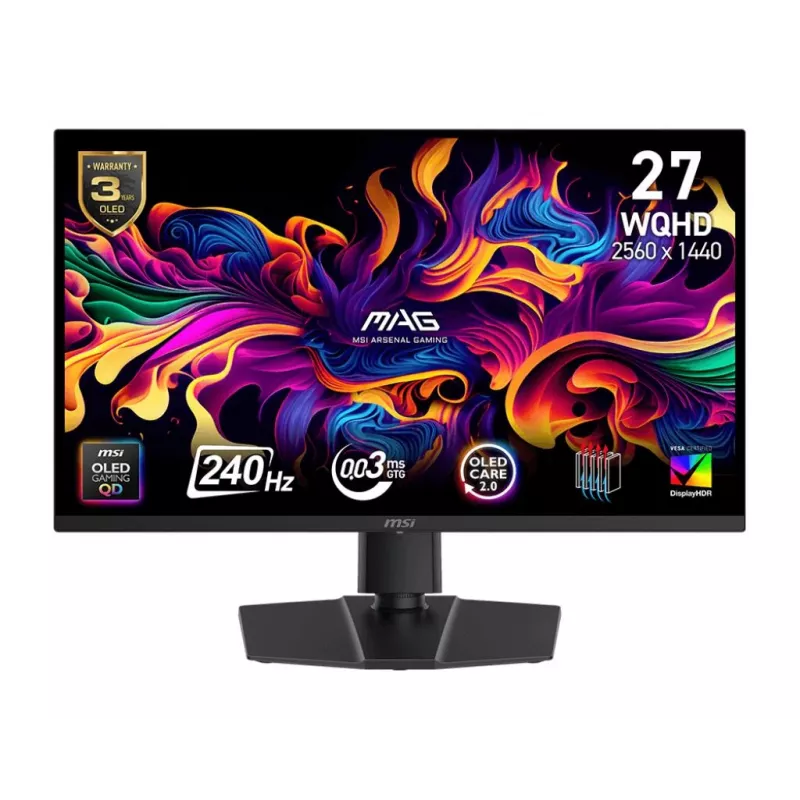 Monitorius MSI MAG 273QP QD-OLED X24 26,5 colių QD-OLED 2560x1440 240Hz 0,03ms Juodas