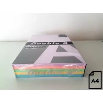 Spalvotas popierius Double A, 80g, A4, 500 lapų, Rainbow 3, 5 spalvos