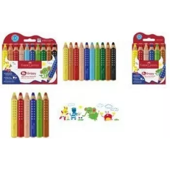 Vaškinis pieštukas Faber-Castell 110630 mėlyna, žalia, oranžinė, rožinė, raudona, geltona 6 vnt.