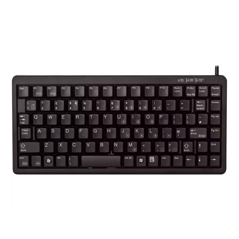 Klaviatūra CHERRY G84-4100, mini, USB, QWERTY, juoda