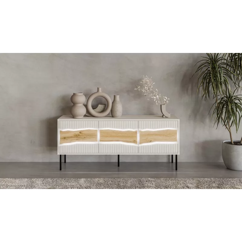 Cama INSERTO 3D TV spintelė 143.5x40x61.5 kašmyro + LED