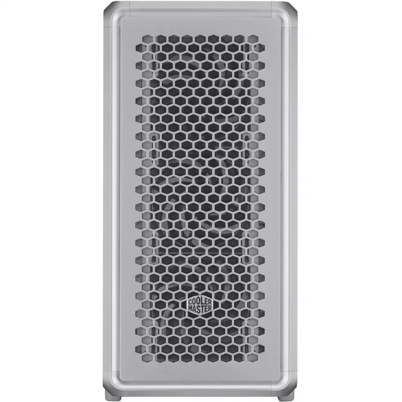 PC korpusas Cooler Master MasterFrame 600 Midi bokštas sidabrinis — ATX/Micro-ATX/ITX, grūdintas stiklas, palaiko 3x140 mm priekinius ventiliatorius