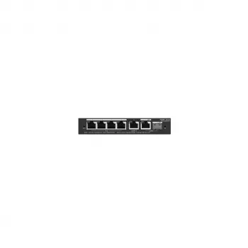 Valdomas PoE jungiklis RUIJIE RG-ES206GS-P — L2, 6x Gigabit RJ-45, 1x SFP, 4 PoE prievadai (54 W biudžetas), 12 Gbit/s, debesų valdymas