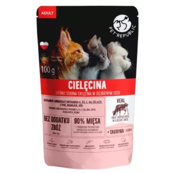 PetRepublic ADULT 100 g — filė su veršienos gabalėliais