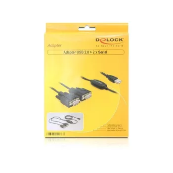 Serijinis kabelis DeLOCK 2x RS232/USB 2.0 Juoda 61886
