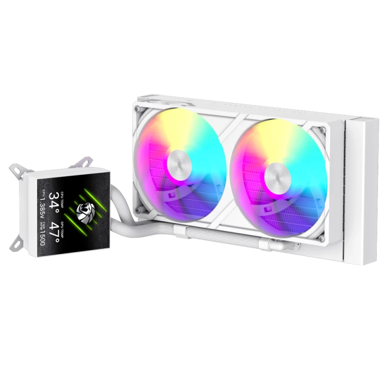 Gamemax GLACIER 240 LCD WH skystas aušintuvas procesoriui | Intel, AMD