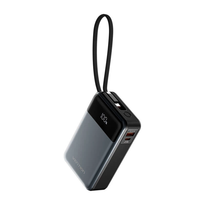 Nešiojamas powerbankas Vention FHYB0 20000mAh 65W, 2× USB-C, 1× USB-A, juodas