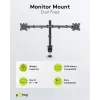 Goobay Monitor Laikiklis Dvigubas Flex - 17-32 colių Ekranas - Stalo Tvirtinimas VESA 75 ir 100mm - Sukimas, Pasukimas ir Pakreipimas - Aukščio Reguliavimas - Maksimali Apkrova