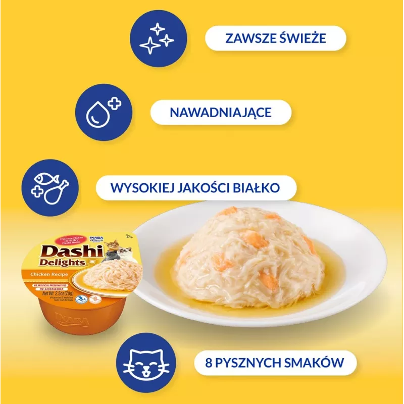 INABA Dashi Delights Vištiena sultinyje – skanėstai katėms – 70g