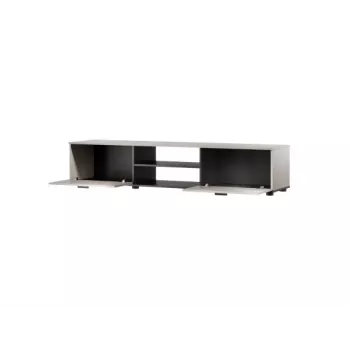 TV spintelė Cama Meble SOHO 180x43x37 cm – kašmyro spalvos viršus, juodas rėmas