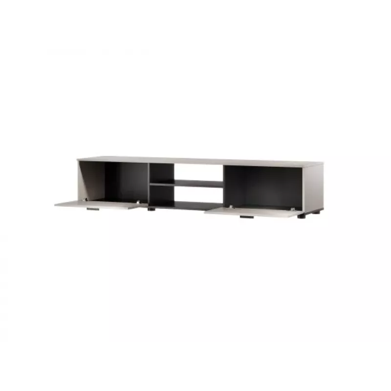 TV spintelė Cama Meble SOHO 180x43x37 cm – kašmyro spalvos viršus, juodas rėmas