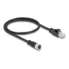DeLOCK M12 adapteris D-coded 4 kontaktų moteriškas į RJ45 vyrišką 50 cm