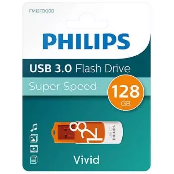 Philips FM12FD00B USB atmintukas 128 GB USB Type-A 3.2 Gen 1 (3.1 Gen 1) Oranžinis, Baltas