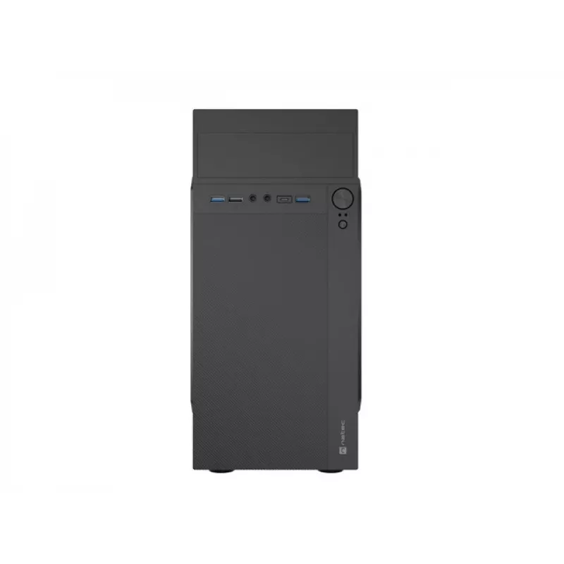 Kompiuterio korpusas NATEC Helix Mini Tower juodas – microATX/Mini-ITX, 3x3,5 col. + 5x2,5 col., 33 cm GPU, USB-C/USB-A prievadai