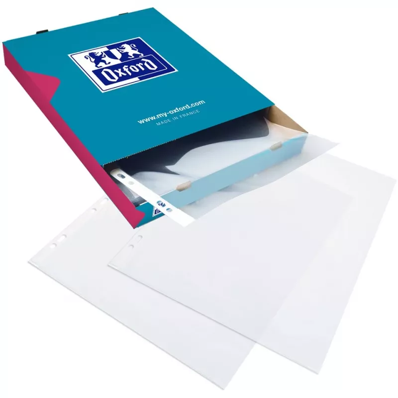 A4 segtuvų kišenė Oxford 100206764, skaidri, 100 vnt.