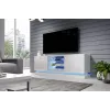 TV spintelė cama meble QIU 160 – baltas blizgus MDF, 1600×420×570 mm