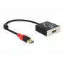 Vaizdo kabelio adapteris DeLOCK 62736 USB Type-A į HDMI 0,2 m Juoda