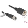 Tinklo kabelis DeLOCK M12 X-koduotas 8 kontaktų moteriškas į RJ45 lizdą Cat.6A 2 m juodas