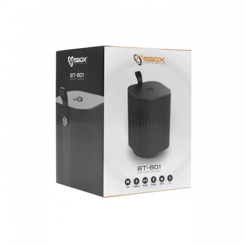 Nešiojamas garsiakalbis Sbox BT-801 Black
