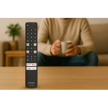 SAVIO universalus televizoriaus pultelis RC-15 TCL SMART TV, IR belaidis, juodas, veikimo nuotolis 10 m