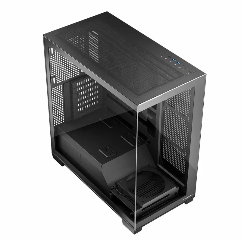 PC korpusas MODECOM Volcano Stellar NF ATX midi bokštas, grūdintas stiklas, juodas, tinka ATX/micro ATX, GPU iki 420mm, CPU aušintuvas 175mm