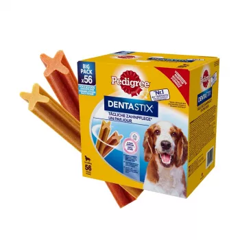 Pedigree DentaStix 1,44 kg suaugusiems vidutinių veislių šunims – jautiena ir vištiena, dantų priežiūra, vitaminas E