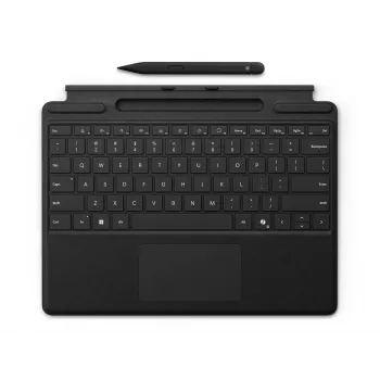 Klaviatūra ir rašiklis Microsoft Surface Pro rinkinys – QWERTY išdėstymas, Microsoft Cover Port, juoda, suderinama su Surface Pro 11/10/9/8