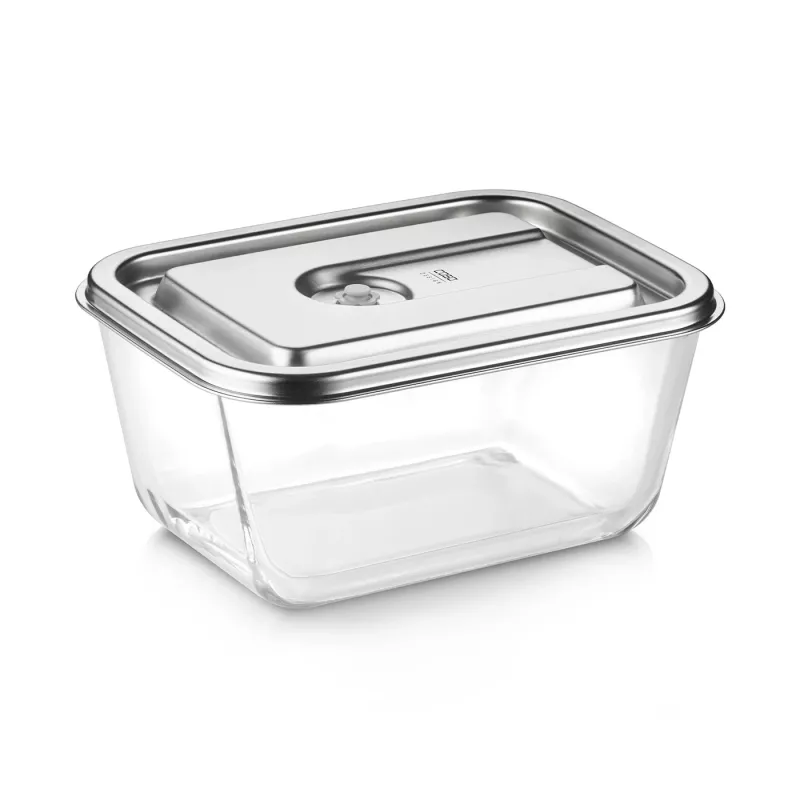 Caso VacuBoxx nerūdijančio plieno XL stiklinis vakuuminis indas su plastikiniu dangteliu, skaidrus