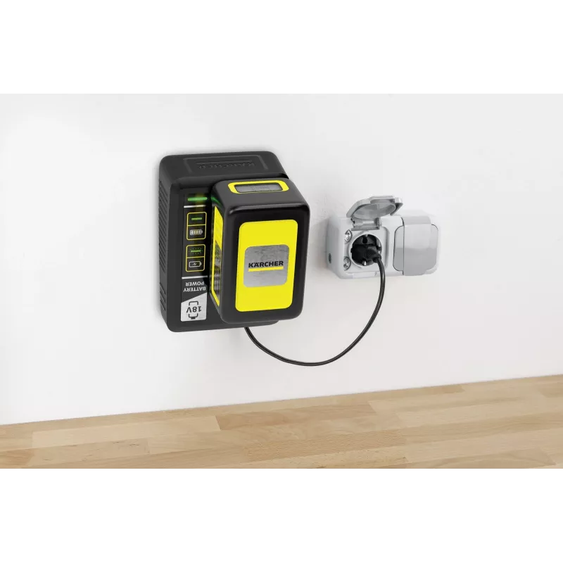 Baterijos ir įkroviklio rinkinys Karcher 2.445-063.0, Universalus 18V 5000mAh, Geltona/Juoda