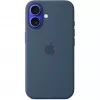 Apple MYY23ZM/A silikoninis dėklas su MagSafe, skirtas iPhone 16, mėlynas (Denim)