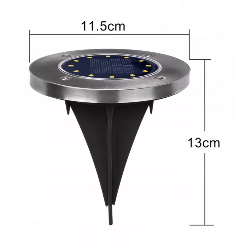 Maclean MCE318 LED saulės energijos takų šviestuvas su smaigaliu, 12 LED SMD, neutrali balta 4000K, 0,7 W, IP44