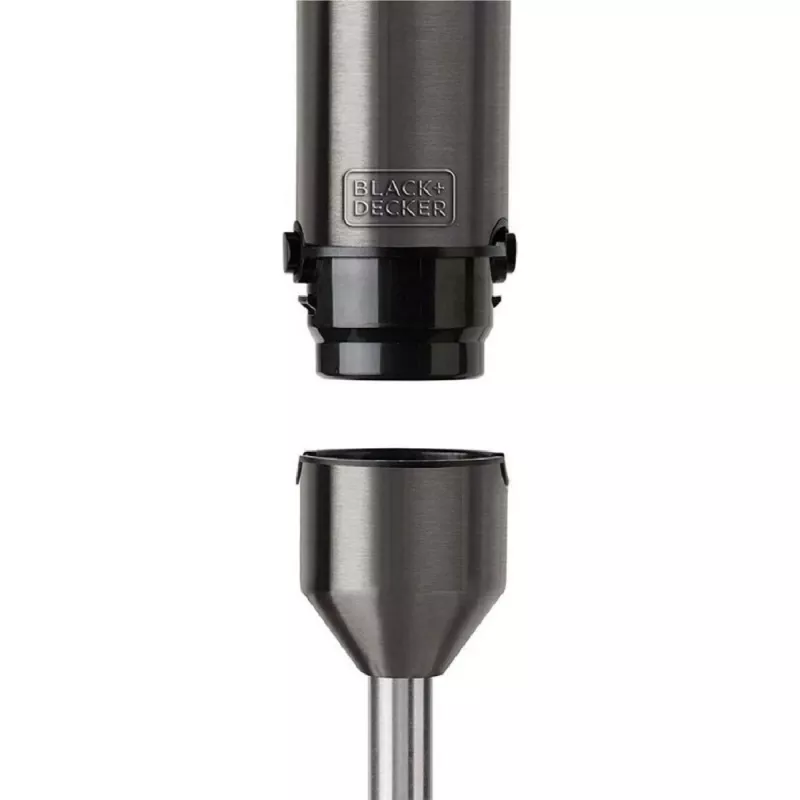 Panardintuvas Black & Decker BXHBA1200E – rankinis blenderis 1200 W, 4 peiliukai iš nerūdijančio plieno, turbo, nuimamos dalys, juodas