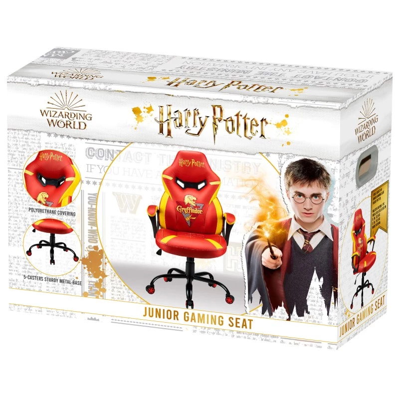 Žaidimų kėdė SUBSONIC Junior Gryffindor, apmušta, oranžinė-raudona