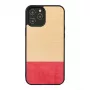 Dėklas telefonui iPhone 12 / 12 Pro iš medžio ir polikarbonato „man and wood“ – miss match black